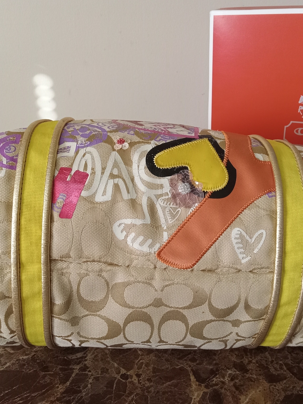 Coach Yellow/Gold Leather-Trim Tote Interior - Picture 4 of 15
